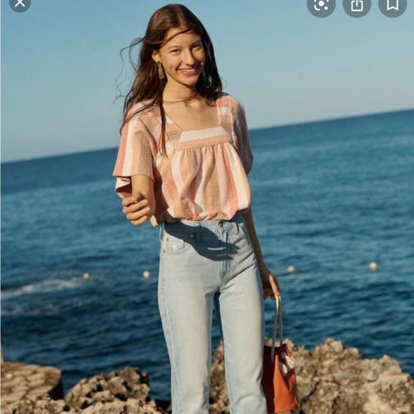 Madewell Texture & Thread Butterfly Top in Sherbet Stripe - Picture 10 of 10